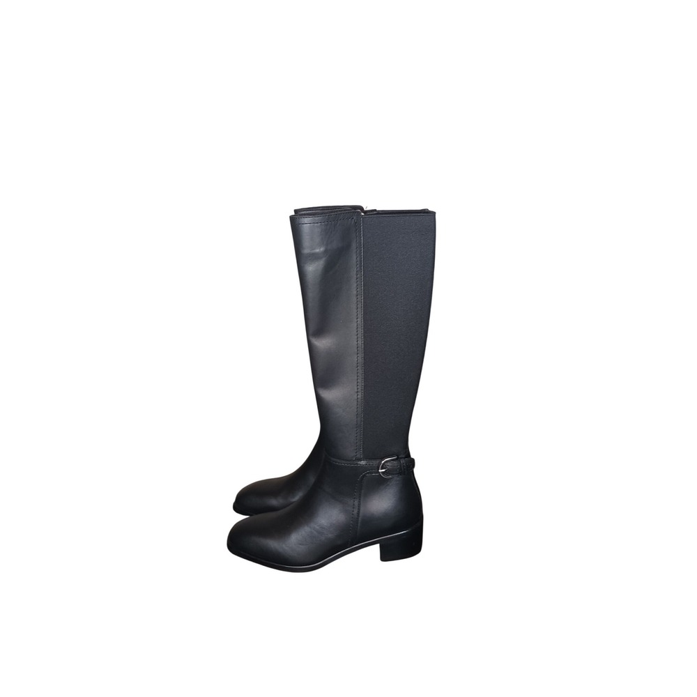 Aquatalia Weatherproof Riding Boots Black Leather Knee High Equestrian Size 6